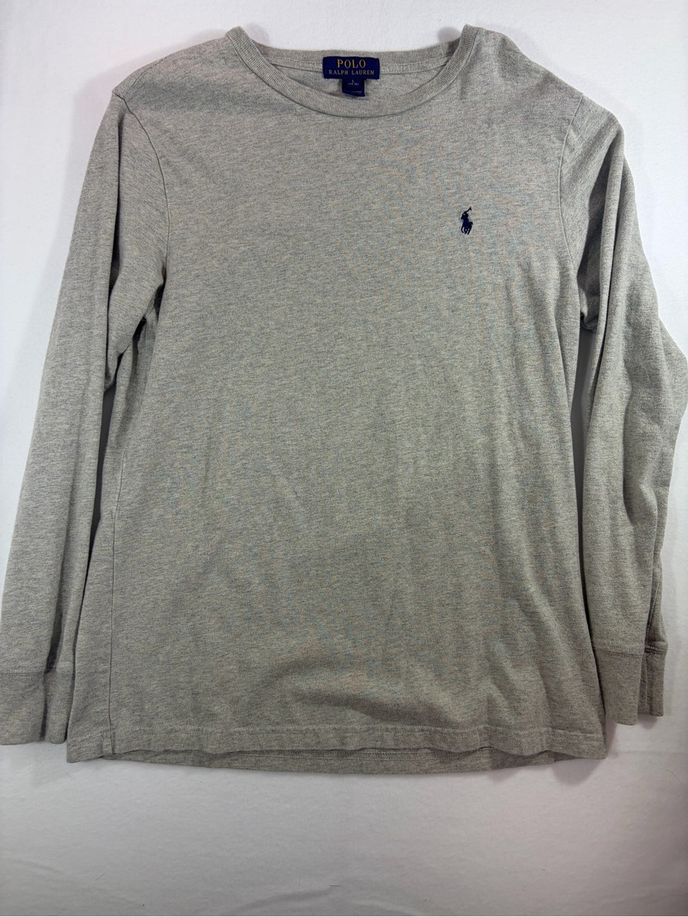 Polo by Ralph Lauren Long Sleeve Crewneck Shirt - Light Gray with Tan Heather